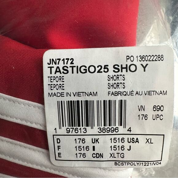 Adidas Boys Tastigo 25 Athletic Shorts in red Size XL - Picture 7 of 7